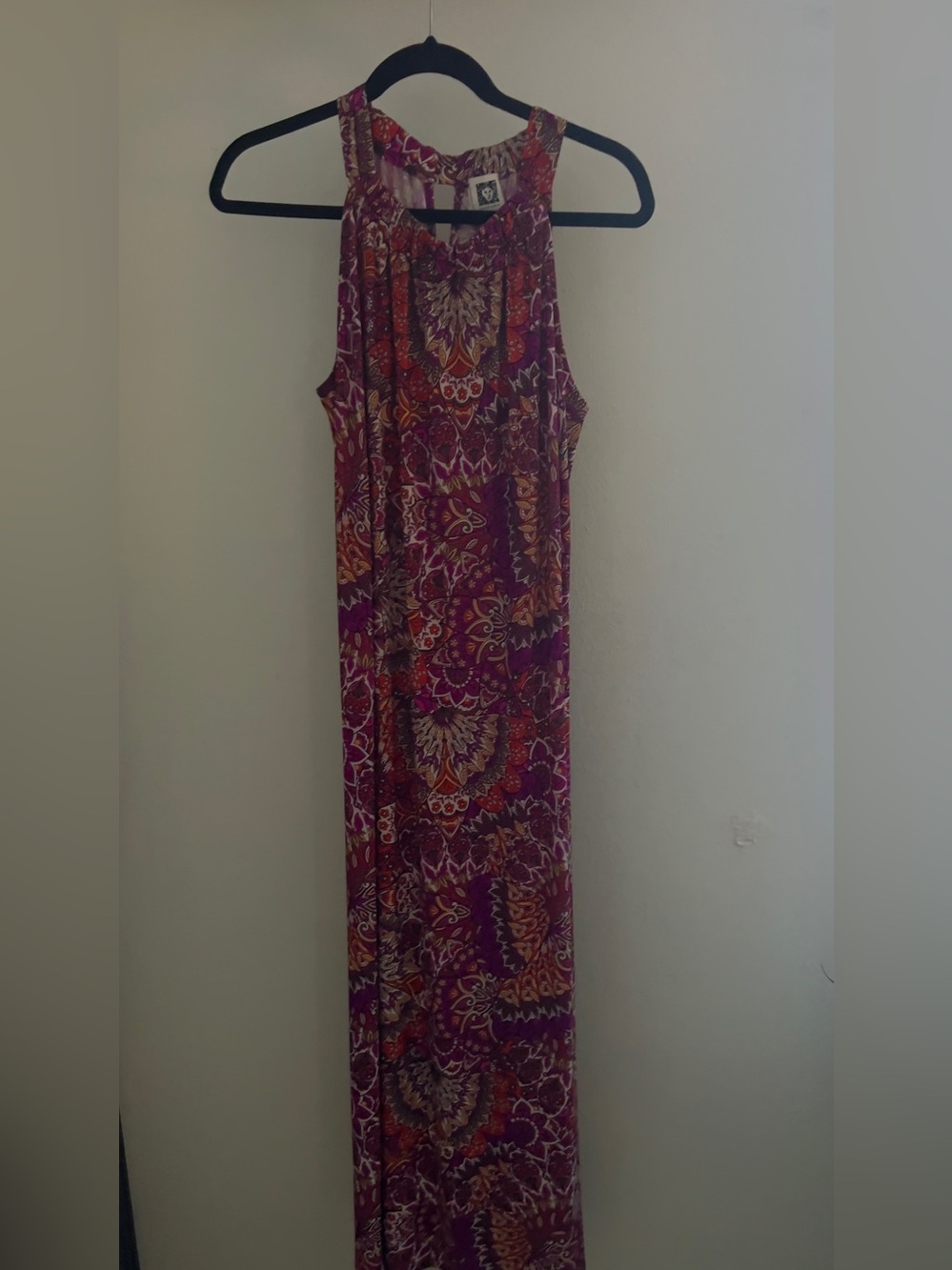 Anne Klein Sleeveless Paisley Maxi Dress - Purple & Orange